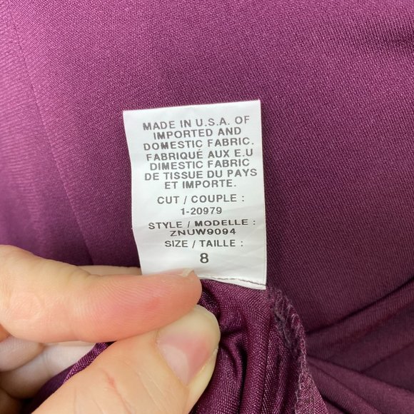 Dress By David Meister, Size US 8, Maroon, burgundy, embroidered bead flower - Picture 12 of 16